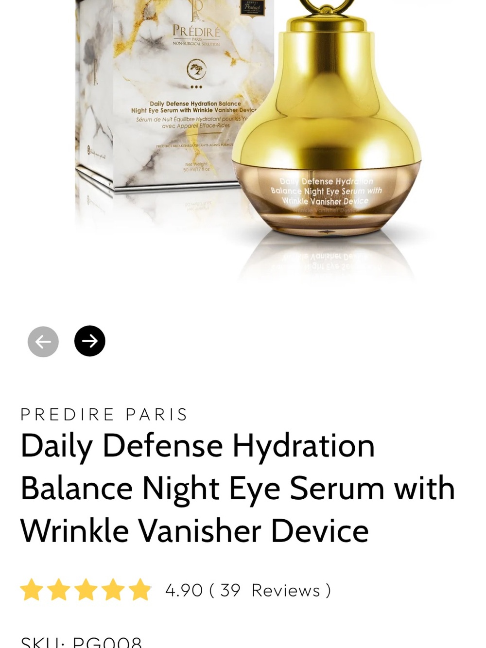 Hydration balance night serum w/wrinkle vanisher. In original packaging.